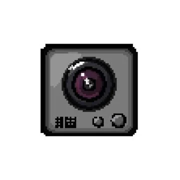 Cam action camera pixel art vector illustration Stock Illustration