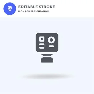 Cam icon vector, filled flat sign, solid pictogram isolated on white, logo Stock Illustration