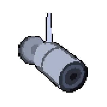 Cam ip camera pixel art vector illustration Stock Illustration