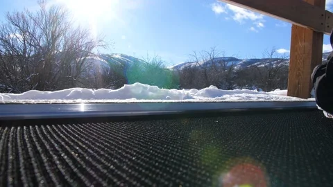 Cam is on the moving magic carpet and it shows the mountains Stock-Footage 123544028