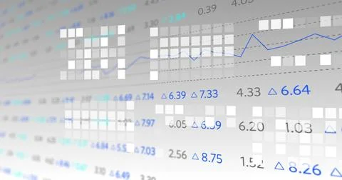 Cam panning right, dollying, data panel shifting focus, tiles lighting, line Stock Illustration