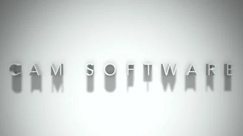 Cam software 3D title animation white text on a white background Stock Footage 299647173