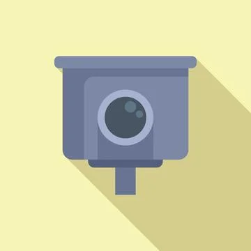 Cam stand control icon flat vector. Speed traffic cam Stock Illustration