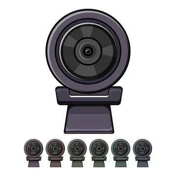 Cam web camera cartoon vector graphic Stock Illustration