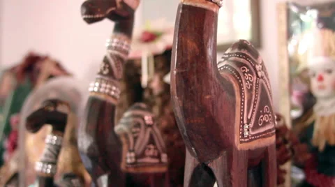 Camal Statues  Camera Movement Stock Footage 67198416