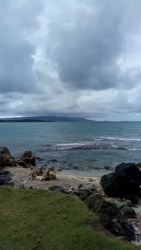 Camara beach waves at the end of kulon indonesia Stock Footage 219377837