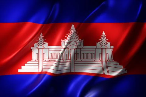 Cambodia 3d flag Stock Illustration