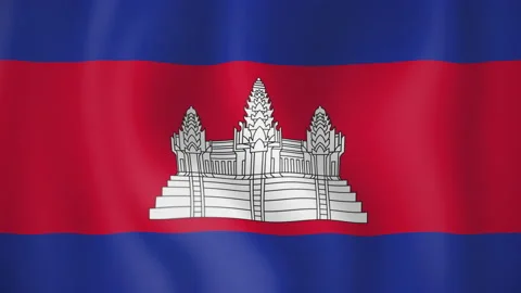 Cambodia animated flag. Seamless loop. 4K Stock Footage 145431440
