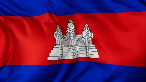 Cambodia cloth flag background loop Stock Footage 310848795