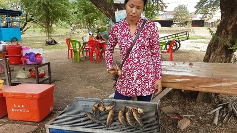 CAMBODIA-cooking fish Stock-Footage 86297658