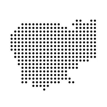 Cambodia dotted vector map Illustrazione stock