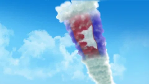 Cambodia Flag 3D Render Animation Created with Colored Smoke Trails by Aircr 動画素材 332305126