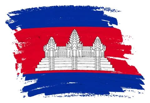 Cambodia flag background paint splash brushstroke Stock Illustration