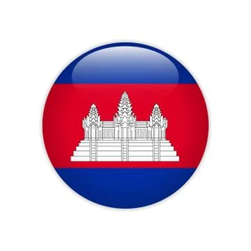 Cambodia flag on button Stock-Illustration