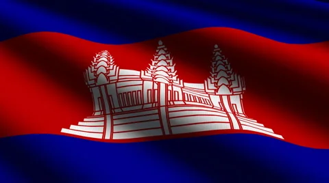 Cambodia flag close up Stock Footage 5162759