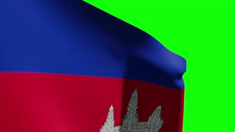 Cambodia Flag Close Видео 134489885
