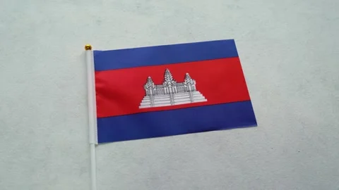 Cambodia flag close up on isolated background. Concept Cambodian country flag. Stock Footage 344083921