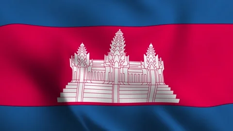 Cambodia Flag flutter Stock Footage 293002982