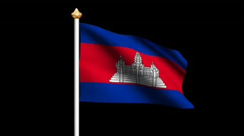 Cambodia flag Video stock 563506