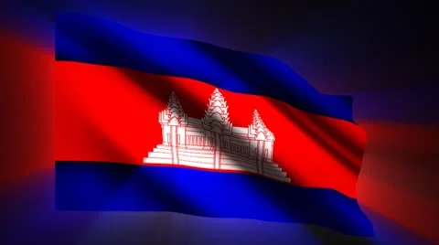 Cambodia Flag Stock Footage 8961181