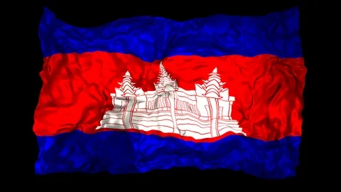 Cambodia flag Stock Footage 110789728