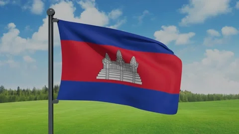 Cambodia Flag Stock Footage 153254178