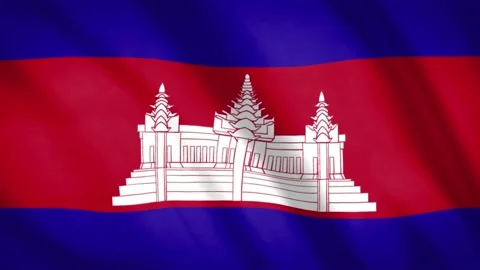 Cambodia Flag Stock Footage 188256549