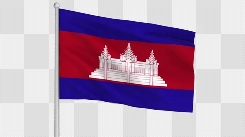 Cambodia Flag Stock Footage 212096538