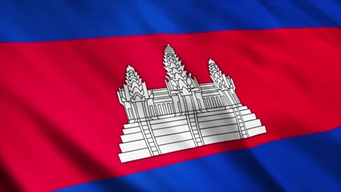 Cambodia Flag Stock Footage 249031598