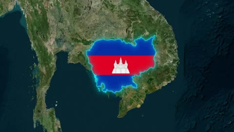 Cambodia Flag Video stock 307512153