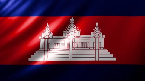 Cambodia flag Video stock 327271452