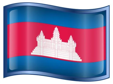 Cambodia flag icon. 库存插图
