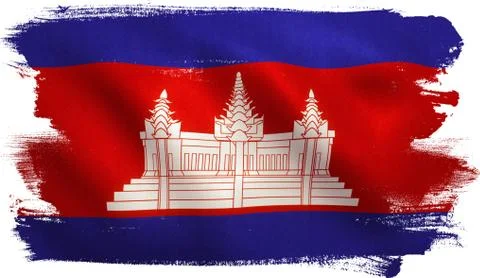 Cambodia Flag Stock Illustration