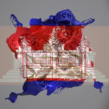 Cambodia flag liquid Stock-Illustration