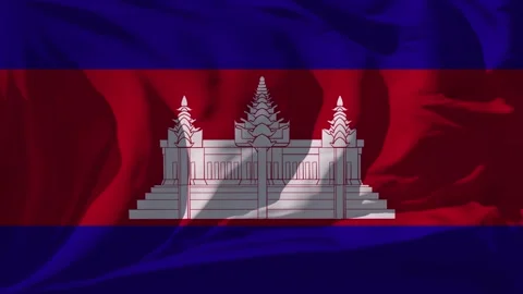 Cambodia Flag Loop Stock Footage 295746630
