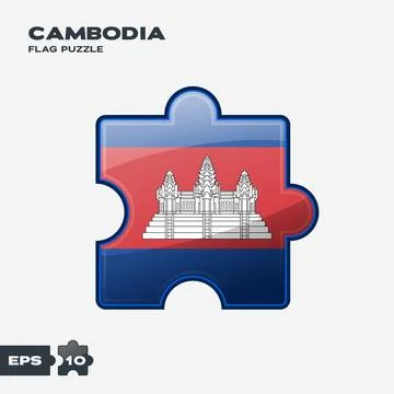 Cambodia Flag Puzzle Stock Illustration