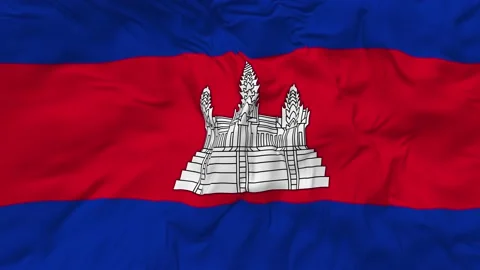 Cambodia Flag Seamless Looping Background Waving Slow Motion Stock Footage 234035226