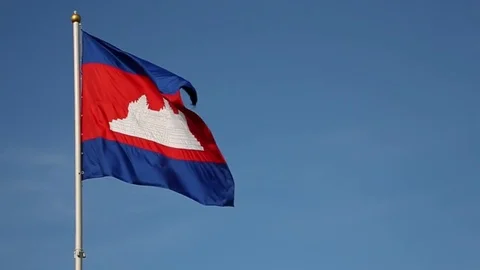 Cambodia Flag (slow motion) Stock Footage 71294545