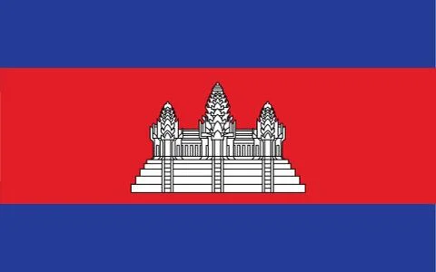 Cambodia flag vector graphic. Rectangle Cambodian flag illustration. Cambodia Stock Illustration
