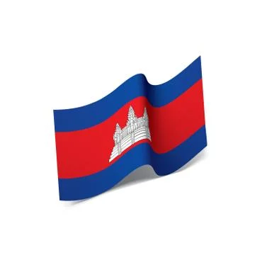 Cambodia flag, vector illustration Stock Illustration