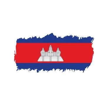 Cambodia flag, vector illustration Stock Illustration