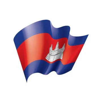 Cambodia flag, vector illustration on a white background Stock Illustration