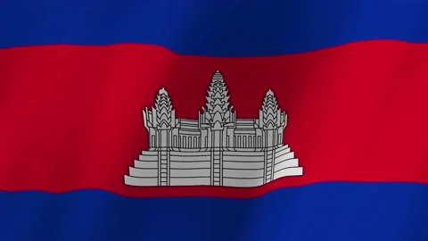Cambodia flag waving animation Vídeos de archivo 220072974
