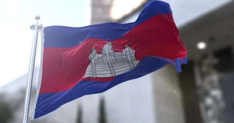 Cambodia-flag-waving-seamless-loop-4k-60fps Stock Footage 331532833