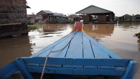 Cambodia floating villa Stock Footage 129301390