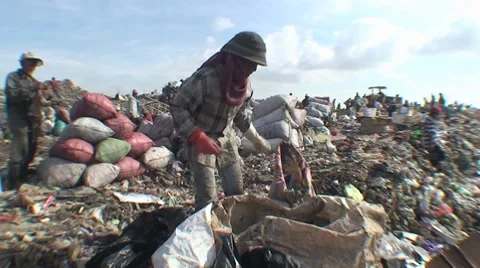 CAMBODIA-GARBAGE DUMP 80 Stock Footage 7751283