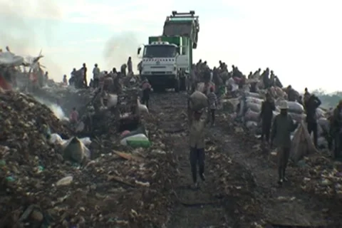 CAMBODIA-GARBAGE DUMP 92 Stock Footage 7727443