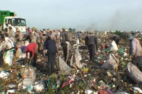 CAMBODIA-GARBAGE DUMP 98 Stock Footage 7340291