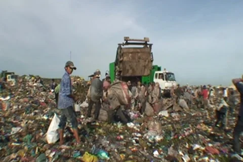 CAMBODIA-GARBAGE DUMP 99 Stock Footage 7727296