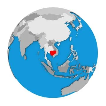 Cambodia on globe Stock-Illustration